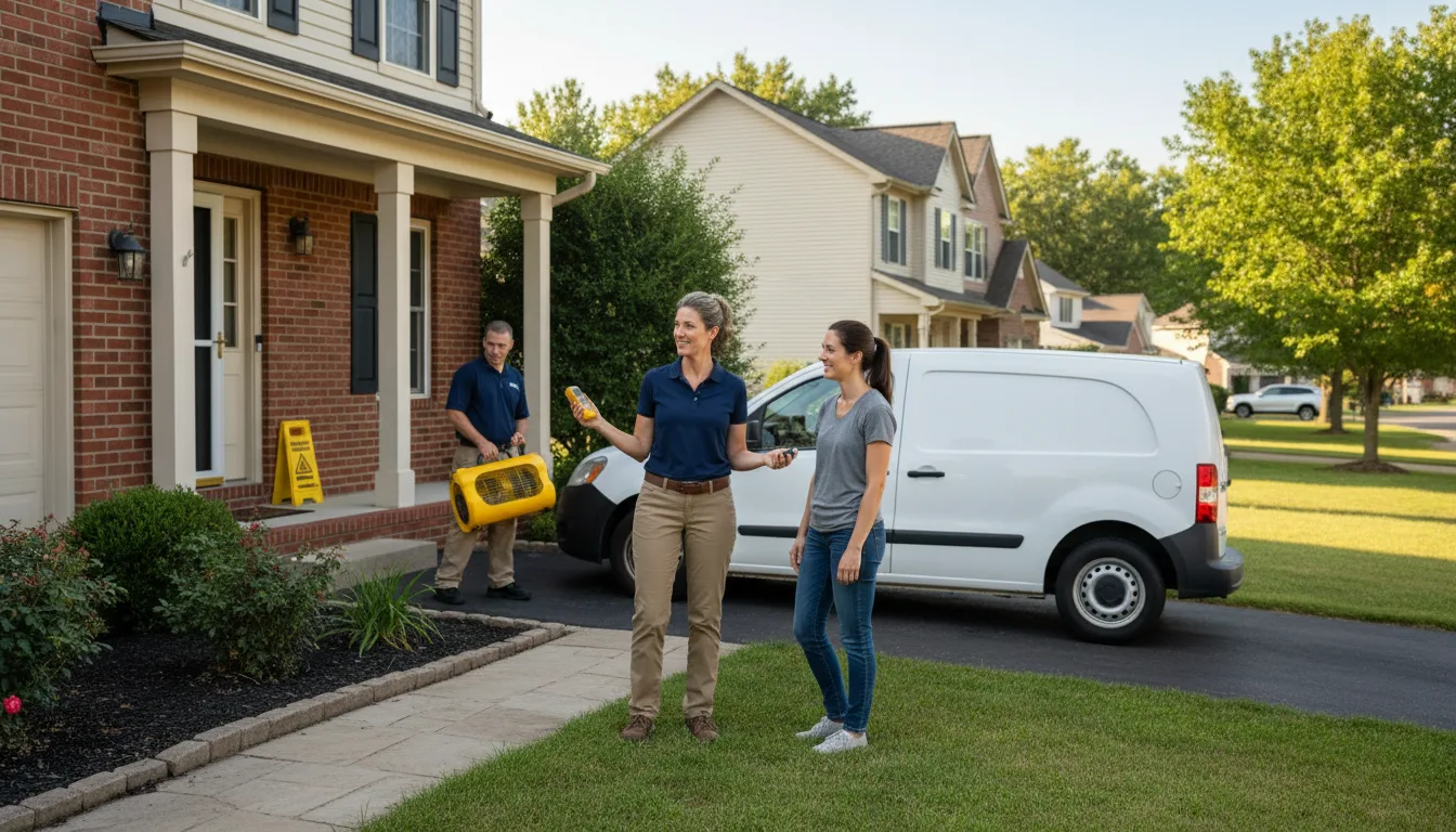 Residential water damage restoration in Harristown, IL
